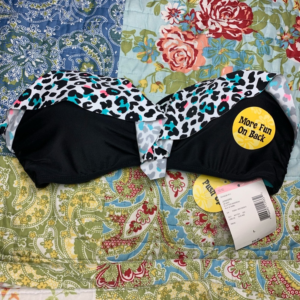 JOE BOXER | NWT Black Mint Leopard Halter Bikini